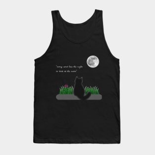 Cat Looking at The Moon Tank Top